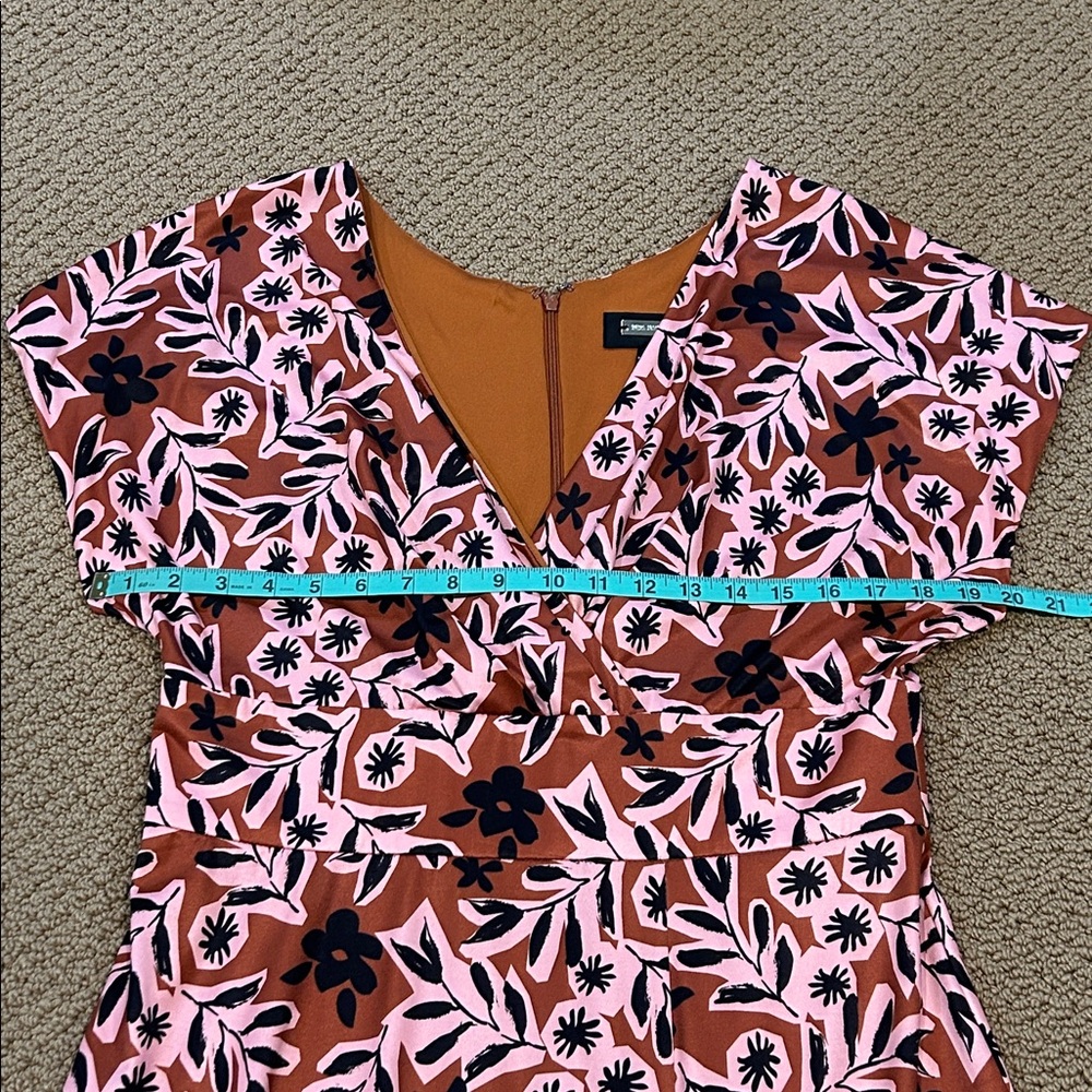 Alexia Admor Brielle Maxi Dress Large Pink Brown Multi Floral Wedding Formal - Picture 13 of 16